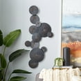 thumbnail image 2 of DecMode Black Metal Plate Wall Decor with Gold Accents, 2 of 8