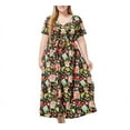 thumbnail image 1 of Birdeem Robe Décontractée d'Été Surdimensionnée à Manches Courtes et Col en V Imprimée pour Femmes, 1 of 11