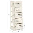 thumbnail image 5 of SAFAVIEH Sarina Solid Rustic 5 Drawer Cabinet, Distressed Cream (16.5 in. W x 12.6 in. D x 46.5 in. H), 5 of 11
