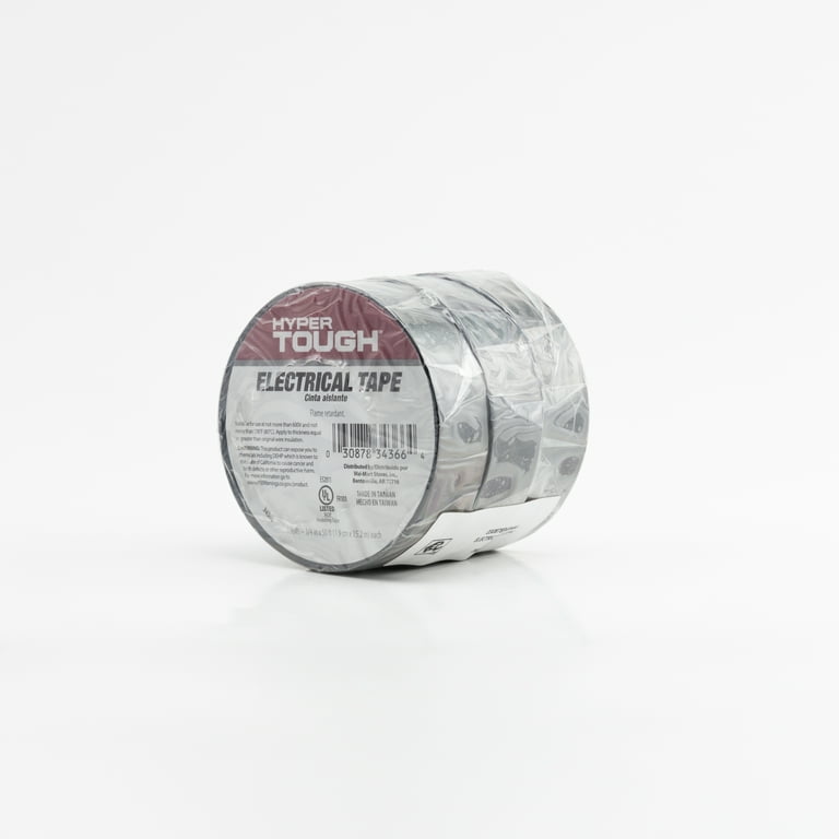 Hyper Tough 50ft Vinyl Electrical Tape, 3/4, 0.43lbs, Black, 3 Pack, 34366  