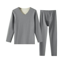 Timegard Mens Thermal Underwear V Neck Long Sleeve Tops Bottom Fitting Comfy Sleepwear Outfits L-4XL