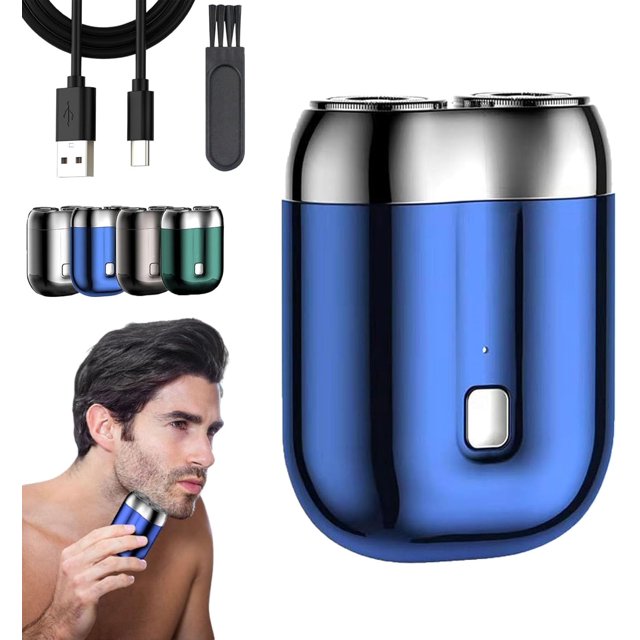 Mini afeitadora portátil de doble cabezal, nuevo modelo de mini afeitadora eléctrica de doble cabezal, actualización 2025, afeitadora eléctrica de bolsillo en seco y húmedo unisex para el hogar, el