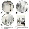 thumbnail image 3 of Designart "Reflections in Monochrome Grey Canal Mood III" Cityscapes Floater Framed Wall Decor, 3 of 7