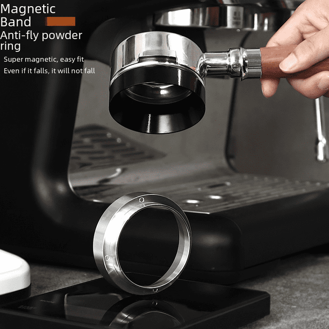 Dispensador de café en polvo con anillo magnético antimoscas, molinillo de granos, dispensador de polvo de tela, mango de 51 mm 58 mm, universal
