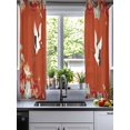 thumbnail image 2 of Red Crane Sheer Curtains 54 Inch Length 2 Panels Set for Living Room/Bedroom, Vintage Red Teal Spring Floral Botanical Kitchen Curtains Grommet Semi-Sheer Curtains Drapes Window Treatments 42"x54"x2, 2 of 7