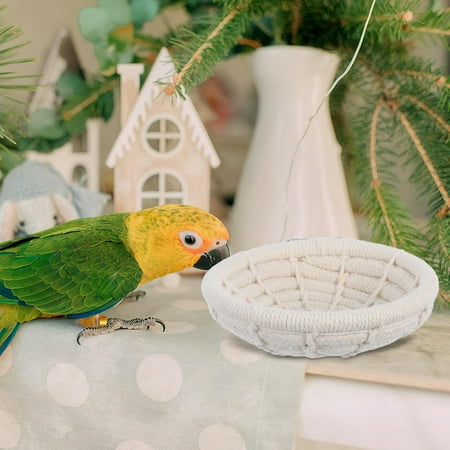 SEWCHICS Beige Handwoven Cotton Rope Bird Nest Hideaway for Small Birds Breeding and Playing SEWCHICS Beige Handwoven Cotton Rope Bird Nest Hideaway for Small Birds Breeding and Playing