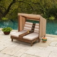 thumbnail image 5 of Double chaise longue avec porte-gobelets - Expresso et écru, 5 of 5