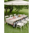 thumbnail image 3 of Outdoor Tablecloth with Umbrella Hole and Zipper, Grey Plaid Christmas Rectangle Table Cloth 54x80 Inch Waterproof Tablecloth, Xmas Snowflake Botanical Poinsettia Picnic Table Cover for Patio Camping, 3 of 7
