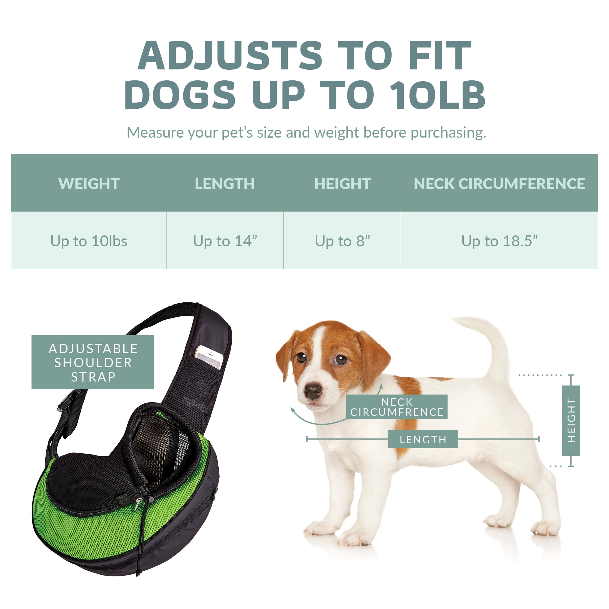 Katziela Pet Carrier Sling Bag, Airline Approved, Green