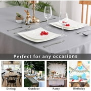 Hiasan PVC Rectangle Tablecloth - 100% Waterproof Oilproof Stain Resistant Wipeable Vinyl Table Cloth for Kitchen Dining and Outdoor Picnic, 54 x 80 Inch, Grey