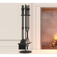 thumbnail image 4 of CALIDOLA Ensemble de 5 Pcs d'Outils pour Cheminée en Fer Forgé avec Poignées Accessoires pour Cheminée Intérieure pour cor Moderne et Feu Extérieur, 4 of 7