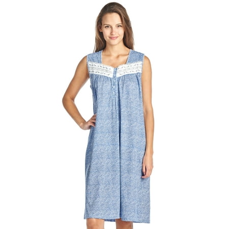 

Casual Nights Women s Fancy Lace Trim Sleeveless Nightgown
