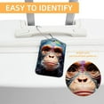 thumbnail image 3 of Monkey Luggage Tag, Travel Tags, Handbag Tag - Square PU Leather 2 Pack with Privacy Cover and Stainless Steel Ring - Suitable for Travel, Backpack, Handbag [Amazon Approved], 3 of 7