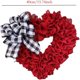 thumbnail image 4 of Corona de San Valentín para puerta de entrada, 13,7" de largo, corona de tela roja en forma de corazón para Navidad, aniversario, citas y fiestas, 4 of 4