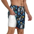 thumbnail image 3 of Picia Space Dog pattern Mens Swim Trunks with Compression Liner Stretch Beach Shorts Quick Dry with Zipper Pockets No-Chafing Board Shorts-X-Large, 3 of 9