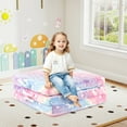 thumbnail image 4 of Gymax Foldable Floor Mattress for Kids Glow in the Dark Toddler Nap Mat Tri-Folding Colorful, 4 of 10