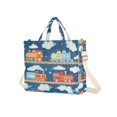 thumbnail image 7 of FORMRS Womens Corduroy Tote Bag Crossbody Shoulder Handbag with Pocket, Blue Cute Train Pattern, 7 of 7