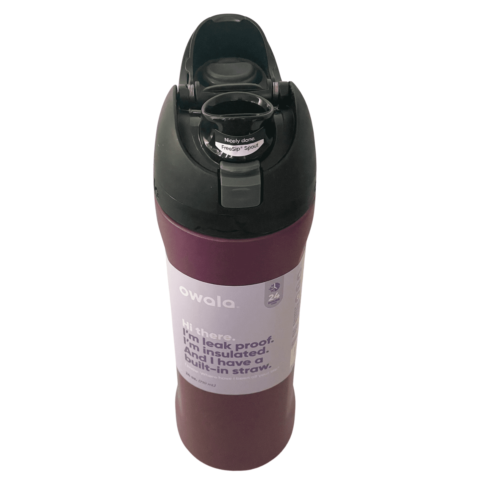 Owala 24oz FreeSip Stainless Steel Water Bottle - Dark Wildberry
