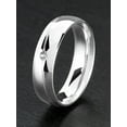 thumbnail image 4 of Coastal Jewelry Inlaid Crystal Polished Stainless Steel Ring (6mm), 4 of 4