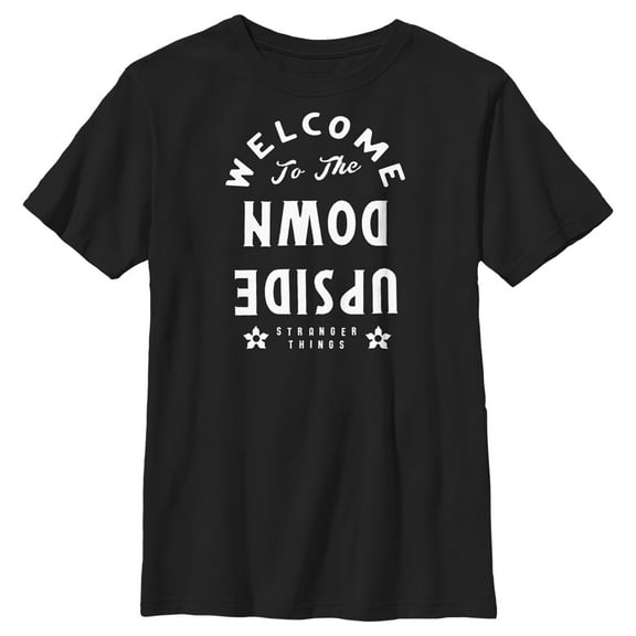 Netflix Boy's Stranger Things Welcome to the Upside Down Greeting Graphic T-Shirt