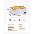 thumbnail image 2 of VEVOR 24QT Commercial Food Warmer, Full-Size Pan Electric Steam Table, 1200W Professional Countertop Stainless Steel Buffet Bain Marie with 86-185°F Temp Control for Catering, Buffet, Restaurants, 2 of 9