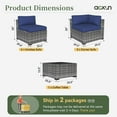 thumbnail image 2 of Aoxun 7 Piece Patio Furniture Set Wicker Rattan Patio Conversation Set Outdoor Sectional Sofa Set with Coffee Table and 4” Thickened Cushions, Blue(Waterproof Cover Included), 2 of 8