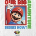thumbnail image 2 of Men's The Super Mario Bros. Movie Mario Our Big Adventure Begins Now Graphic Tee White Large, 2 of 5