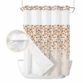 thumbnail image 2 of Weeping Flowers No Hook Shower Curtain Waterproof,Bathroom Curtains with Snap in Liners and See Through Top Window,Orange Grey Spring Floral Botanical Rustic Burlap Bathtub Curtains Shower 60"Wx72"L, 2 of 8