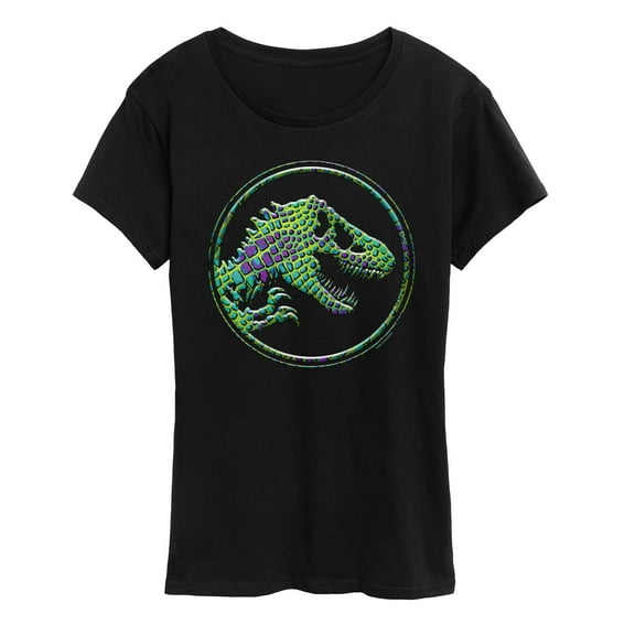 Jurassic Park - Reptile Texture Coin Logo - Women's Short Sleeve Graphic T-Shirt
