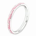 thumbnail image 3 of Sterling Silver Stackable Expressions Pink Enamel Ring - Size 7, 3 of 3