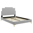 thumbnail image 2 of Modway Lindsey Performance Velvet King Platform Bed in Light Gray, 2 of 9