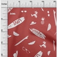 thumbnail image 2 of oneOone Silk Tabby Red Fabric Beach Diy Clothing Quilting Fabric Print Fabric By Yard 42 Inch Wide, 2 of 4