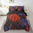 thumbnail image 2 of Castle Fairy Red Spider Lily Twin Bedding Sets 7-Piece for Boys Girls,Chic Floral Blossoms Bedding Comforter Set Microfiber,Exotic Style Breathable Sheet Sets,Luxury Bedroom Decor,Reversible, 2 of 8