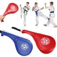 thumbnail image 4 of Yuarrent Almohadilla de patada de Taekwondo para niños de acero PU, portátil, reemplazo de Color sólido, entrenamiento de Karate, boxeo, Boxeo Rojo, 4 of 6