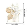 thumbnail image 3 of Elegant Wedding Hair Combs Pearl Bridal Accessories Rhinestone Flower Side Clip for Women, 3 of 9