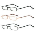 thumbnail image 3 of REAVEE 3 Pack Slim Pen Reading Glasses Small Tube Stylish Readers for Men Women Spring Hinged with Portable Clip Case, Black Brown Blue 2.0, 3 of 4