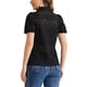 thumbnail image 3 of INSPIRAR CHIC Blusas de Encaje de Manga Corta con Botones XS Negro, 3 of 5