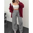thumbnail image 5 of ANRABESS Women's Gingham Palazzo Pants, High Waisted Wide Leg Lounge Pants with Pockets, Casual Summer Beach Vacation Pants, Black White Plaid Medium, 5 of 10