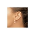 thumbnail image 3 of 14K Rose Pink Gold Polished and Textured Hoop Earrings (5.5mm thick) for Women, 3 of 5