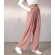 thumbnail image 5 of Pantalones de Traje Anchos para Mujer, Holgados, de Cintura Alta Elástica, Informales, Largos, Color Rosa, Talla XS, 5 of 7