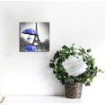 thumbnail image 2 of JEUXUS Black and White Canvas Wall Art for Living Room Bedroom Bathroom Girls Dark Blue Paris Theme Room Decor Oil Painting Print Umbrella Tower Eiffel Painting for Wall Decor 16x16 inch, 2 of 4