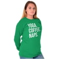 thumbnail image 4 of Yoga Coffee Naps Meditation Fitness Women's Long Sleeve T Shirt Brisco Brands M, 4 of 6