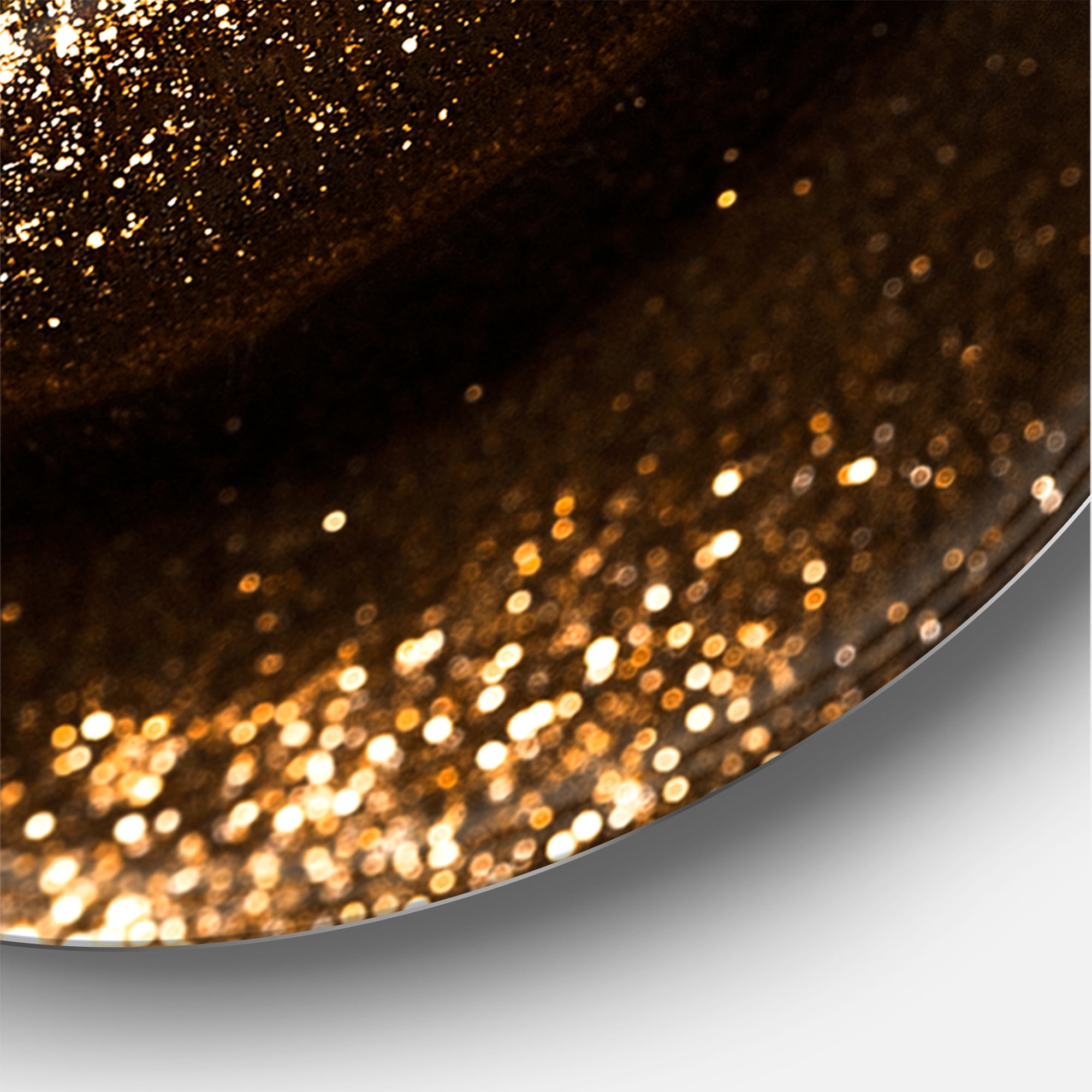 Designart 'Girl Lips With Glitter and Spangle' Modern Circle Metal Wall Art 36x36 - Disc of 36