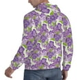 thumbnail image 3 of Hoodies for Men - Violets Flowers Green Leaves Long Sleeve Comfrt Men'S Fashion Hoodies & Sweatshirts, Sweatshirts for Men Hoodies Pullover Clothing Clothes with Pouch, 3 of 7