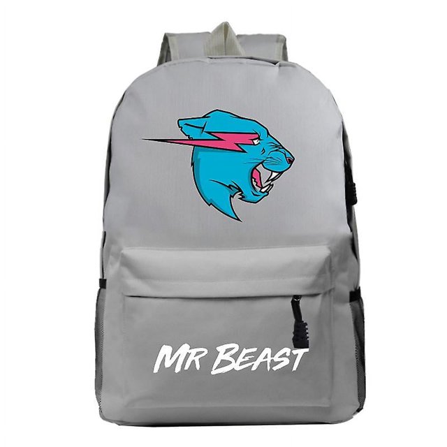 Mr Beast-Mochila Lightning Cat para niños y niñas, morral de dibujos animados para estudiantes de escuela, morral de viaje para adolescentes, Mochila para portátil