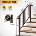 thumbnail image 4 of Tcbosik Handrails for Outdoor Steps, 3 Step Stair Hand Rail, Metal Railing with Installation Kit for Seniors, Copper, 4 of 8