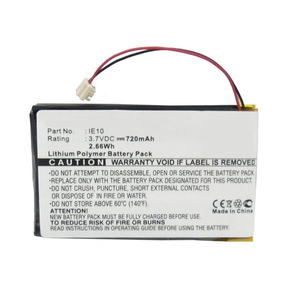 Batteries N Accessories BNA-WB-P8848 Player Battery - Li-Pol, 3.7V, 720mAh, Ultra High Capacity - Replacement for iRiver IE10 Battery
