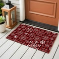 thumbnail image 4 of Bathroom Rugs 2x3 Ft, Red Snowflake Christmas Non Slip Area Rugs for Kitchen Bedroom Entryway, Black Plaid Xmas Winter Abstract Art Washable Carpet Runner Rug Floor Mats for Bedroom Home Decor, 4 of 9