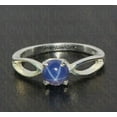 thumbnail image 2 of JewelryLoversZone 925 Sterling Silver Blue Star Sapphire Ring Timeless Wedding & Engagement Ring Handmade Jewelry Perfect for Gift Black Vermeil 10.5, 2 of 4