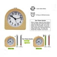 thumbnail image 3 of MINKUROW Bedroom wooden quartz analog alarm clock hands spring mechanism table alarm clock kids silent backlight desk clock, 3 of 6